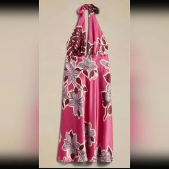 New Banana Republic Silk Midi Halter Dress - Picture 3 of 8